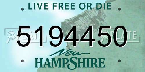 5194450 New Hampshire License Plate