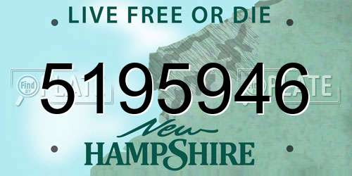 5195946 New Hampshire License Plate