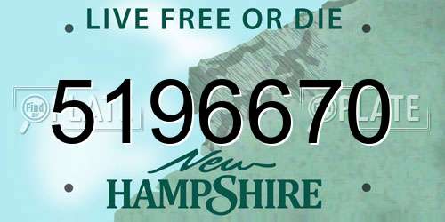 5196670 New Hampshire License Plate