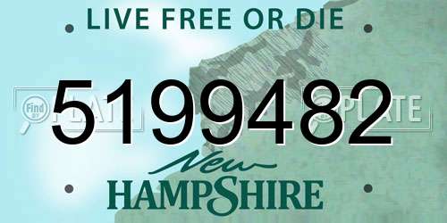 5199482 New Hampshire License Plate