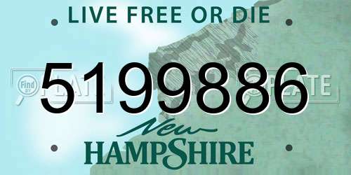 5199886 New Hampshire License Plate