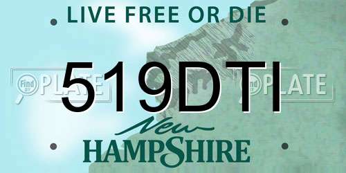 519DTI New Hampshire License Plate
