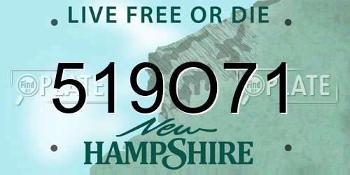519O71 New Hampshire License Plate