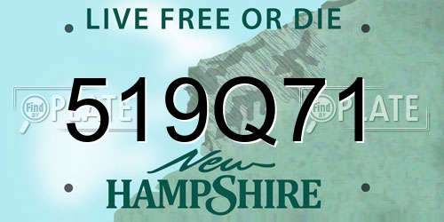 519Q71 New Hampshire License Plate