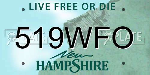 519WFO New Hampshire License Plate