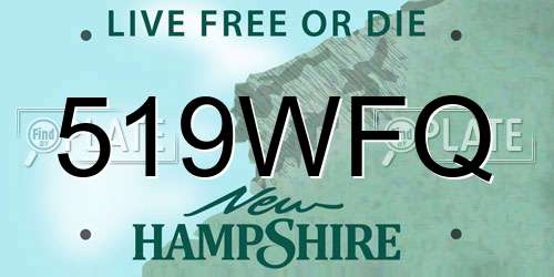 519WFQ New Hampshire License Plate
