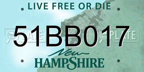 51BB017 New Hampshire License Plate