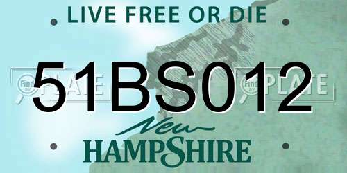 51BS012 New Hampshire License Plate