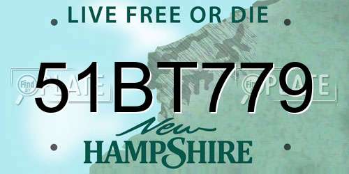 51BT779 New Hampshire License Plate