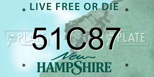 51C87 New Hampshire License Plate
