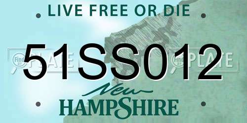 51SS012 New Hampshire License Plate