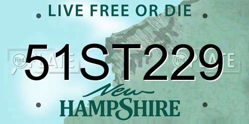 51ST229 New Hampshire License Plate