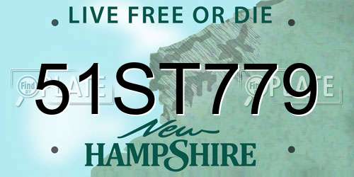 51ST779 New Hampshire License Plate