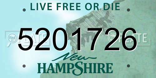 5201726 New Hampshire License Plate
