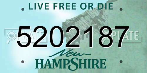 5202187 New Hampshire License Plate