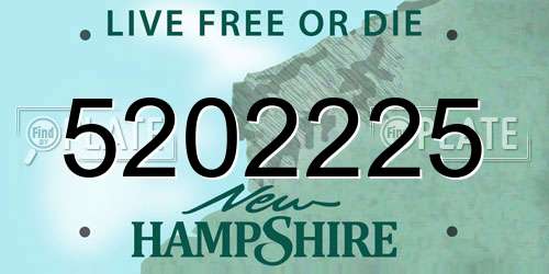 5202225 New Hampshire License Plate