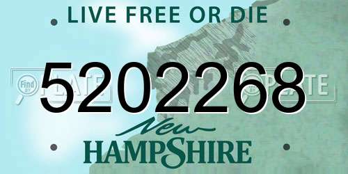 5202268 New Hampshire License Plate