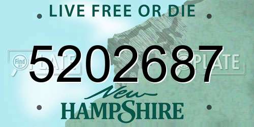 5202687 New Hampshire License Plate