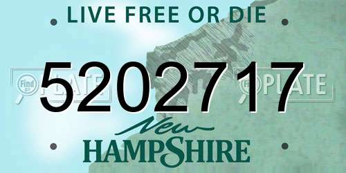 5202717 New Hampshire License Plate