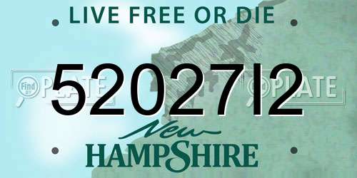52027I2 New Hampshire License Plate