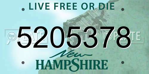 5205378 New Hampshire License Plate