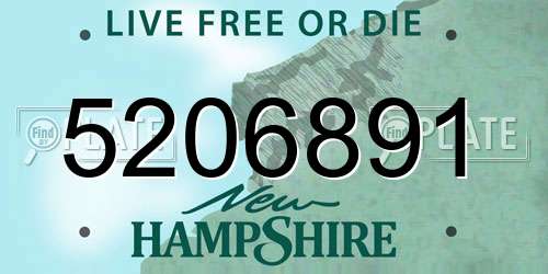 5206891 New Hampshire License Plate