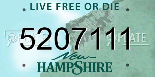 5207111 New Hampshire License Plate