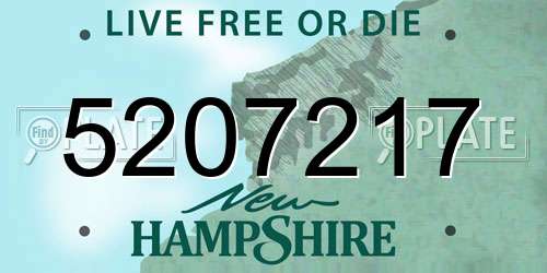 5207217 New Hampshire License Plate