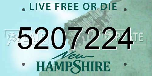 5207224 New Hampshire License Plate