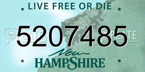 5207485 New Hampshire License Plate