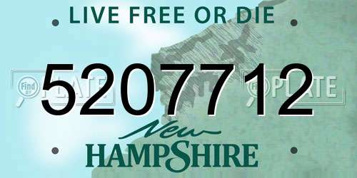 5207712 New Hampshire License Plate