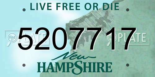 5207717 New Hampshire License Plate