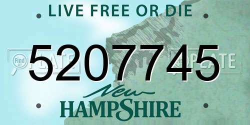 5207745 New Hampshire License Plate