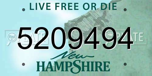 5209494 New Hampshire License Plate