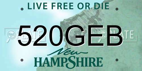 520GEB New Hampshire License Plate
