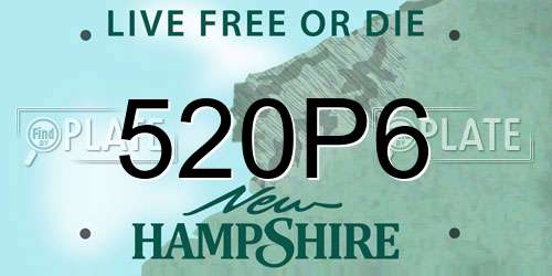 520P6 New Hampshire License Plate