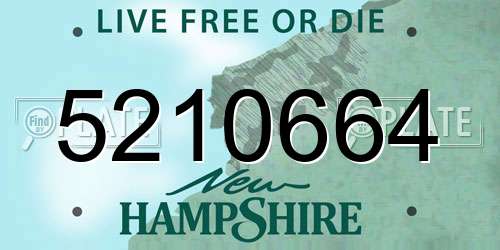 5210664 New Hampshire License Plate