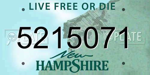 5215071 New Hampshire License Plate