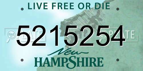 5215254 New Hampshire License Plate