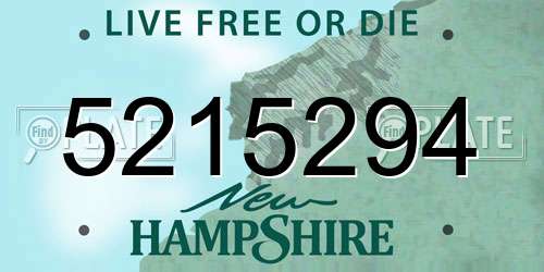 5215294 New Hampshire License Plate
