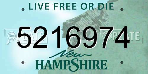 5216974 New Hampshire License Plate