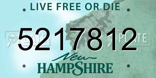 5217812 New Hampshire License Plate