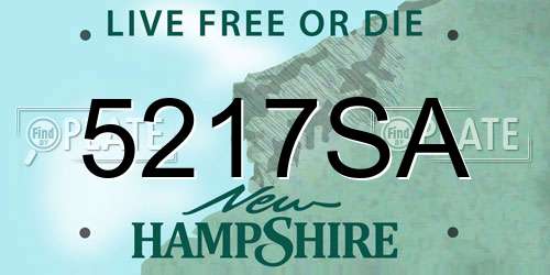 5217SA New Hampshire License Plate