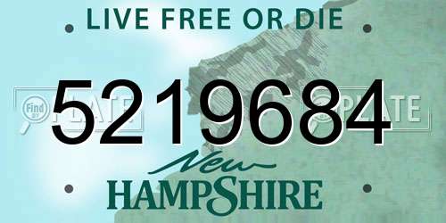 5219684 New Hampshire License Plate