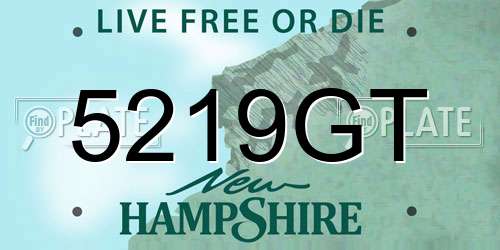 5219GT New Hampshire License Plate