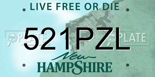 521PZL New Hampshire License Plate