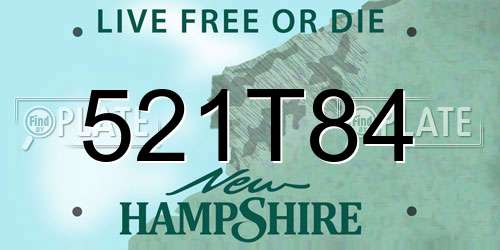 521T84 New Hampshire License Plate