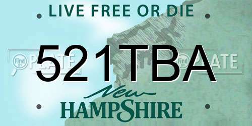 521TBA New Hampshire License Plate