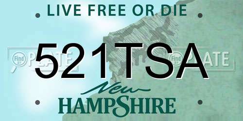 521TSA New Hampshire License Plate