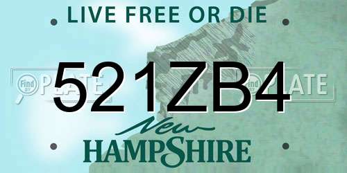 521ZB4 New Hampshire License Plate